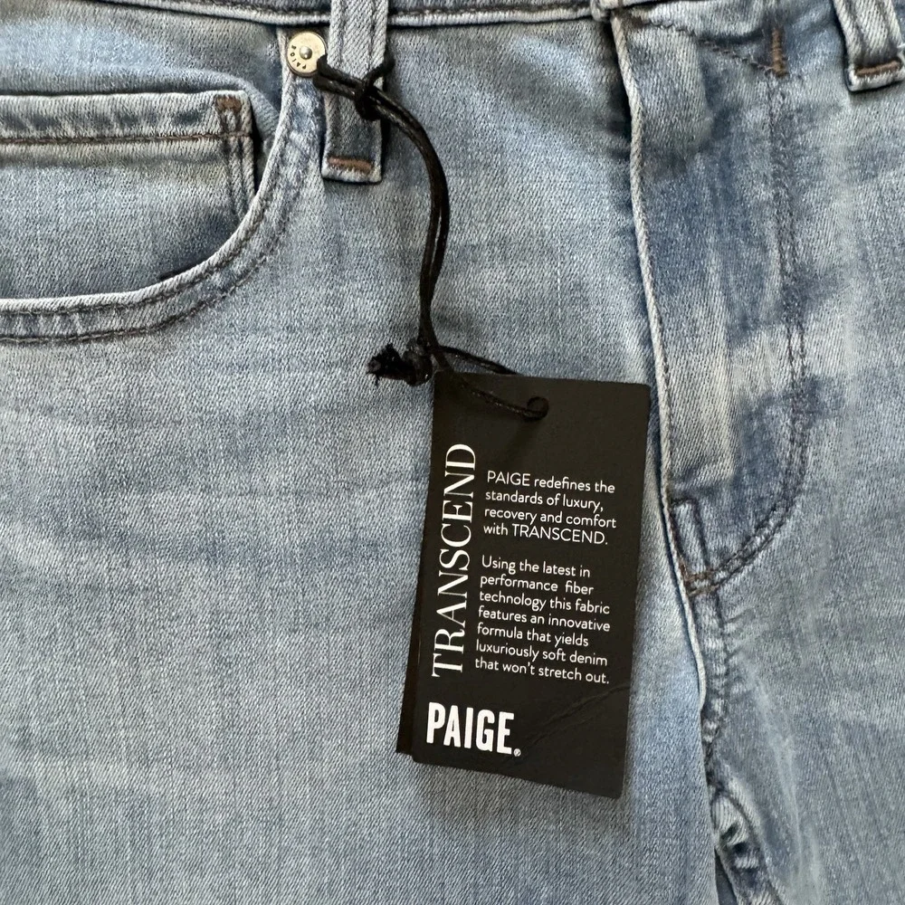 NWT‎ Paige Lennox Slim Transcend Denim Jeans Sz 28 Light Blue Wash